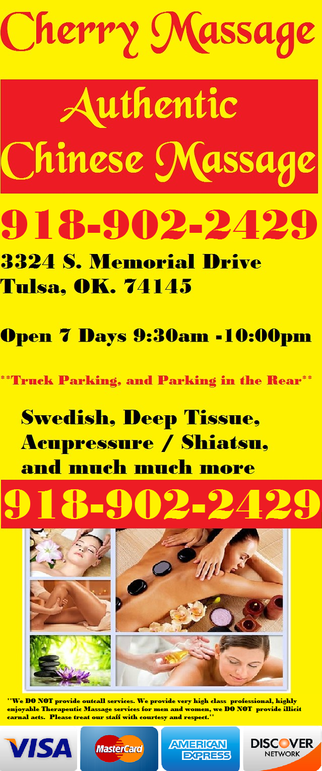 Cherry Massage and Day Spa 3202 S Memorial Drive, Tulsa